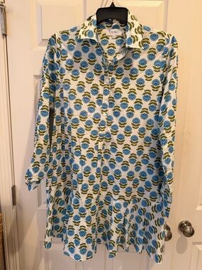 Livro Blue Floral Button-Front Women’s Dress